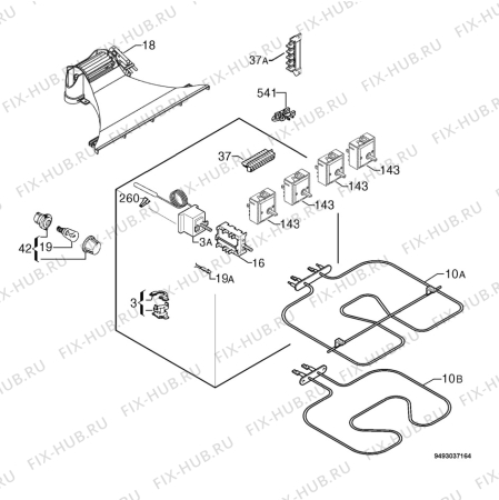 Взрыв-схема плиты (духовки) Privileg 381676_60865 - Схема узла Electrical equipment 268